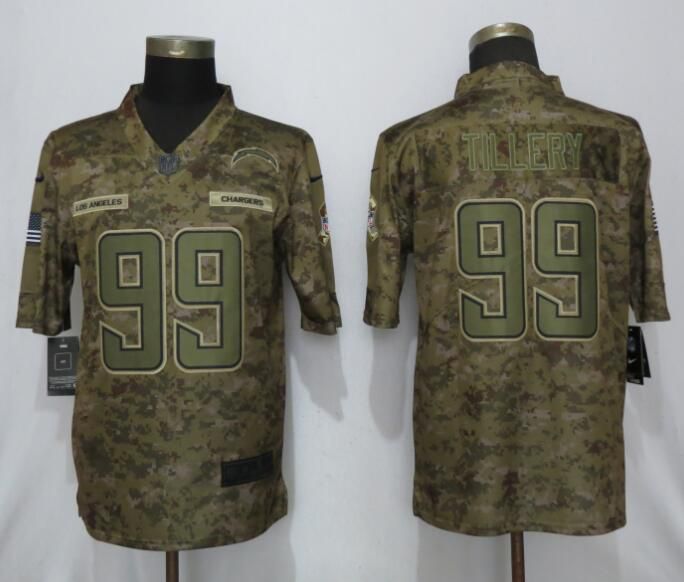 Men Los Angeles Chargers #99 Tillery Camo Salute to Service Nike Limited NFL Jerseys